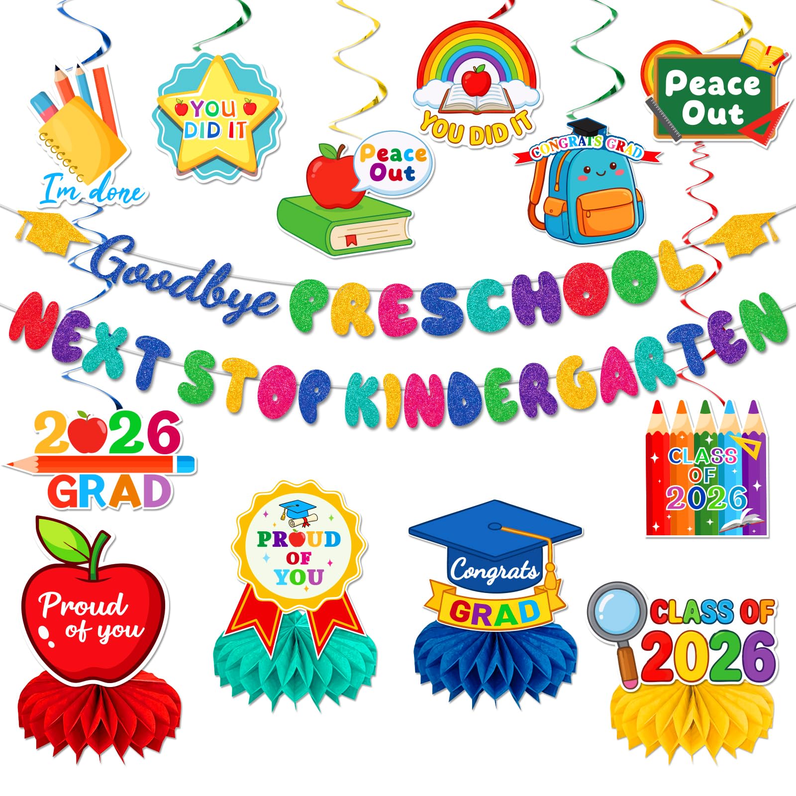 Bannière de diplôme d'école maternelle pour décoration de fête dans le jardin