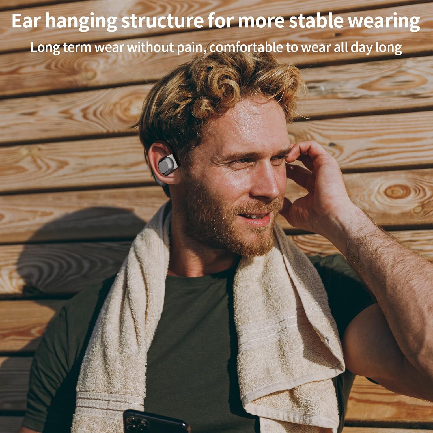 Open Ear Earbuds Ear Buds with LED Display & 50H Playtime, Bluetooth 5.3 Wireless Earbuds, IPX5 Waterproof Bluetooth Headphones with Earhook Design - Earphones for Running, Cycling Workouts, Black - Image 9