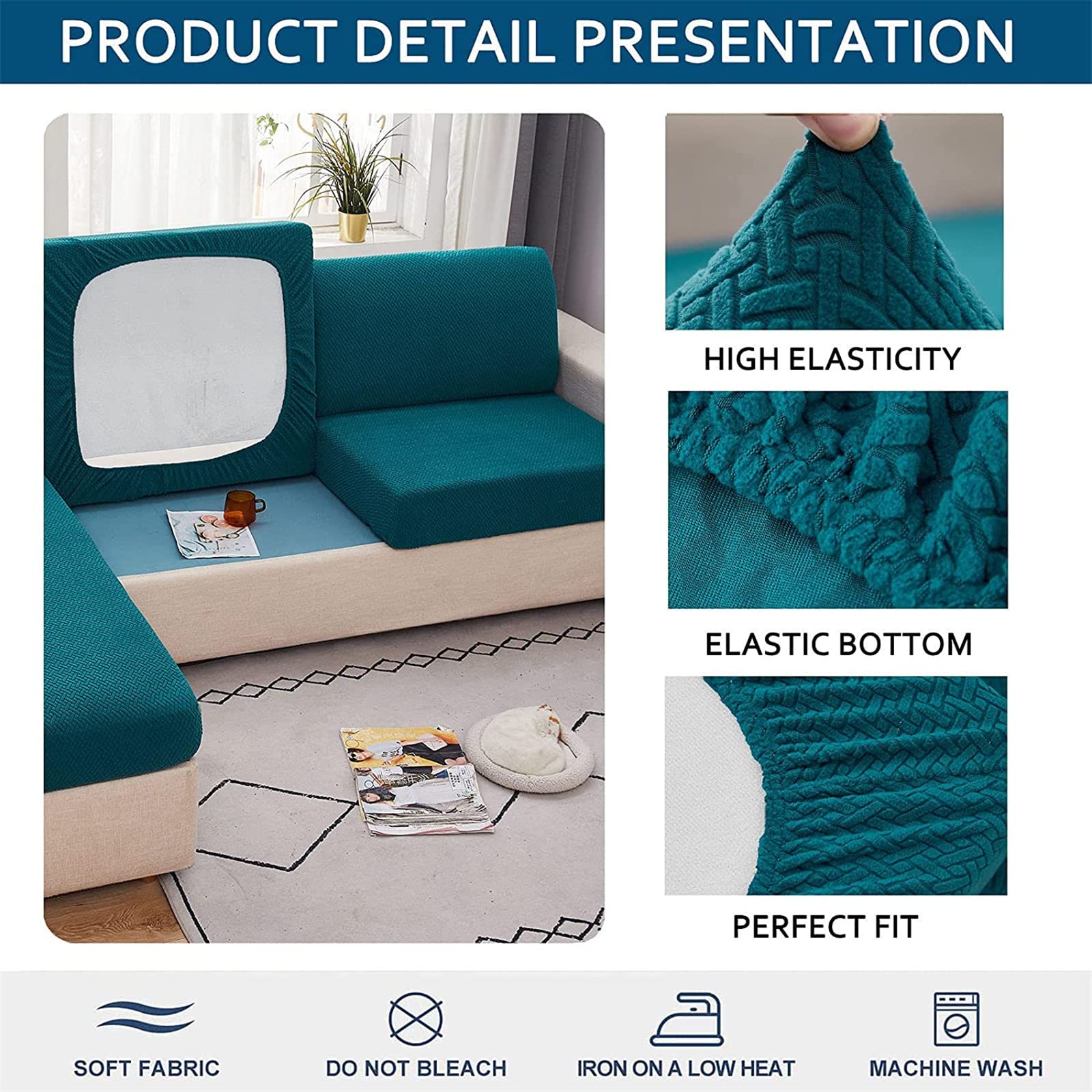 YSLLIOM Housse De Coussin En Cuir Synthétique Extensible