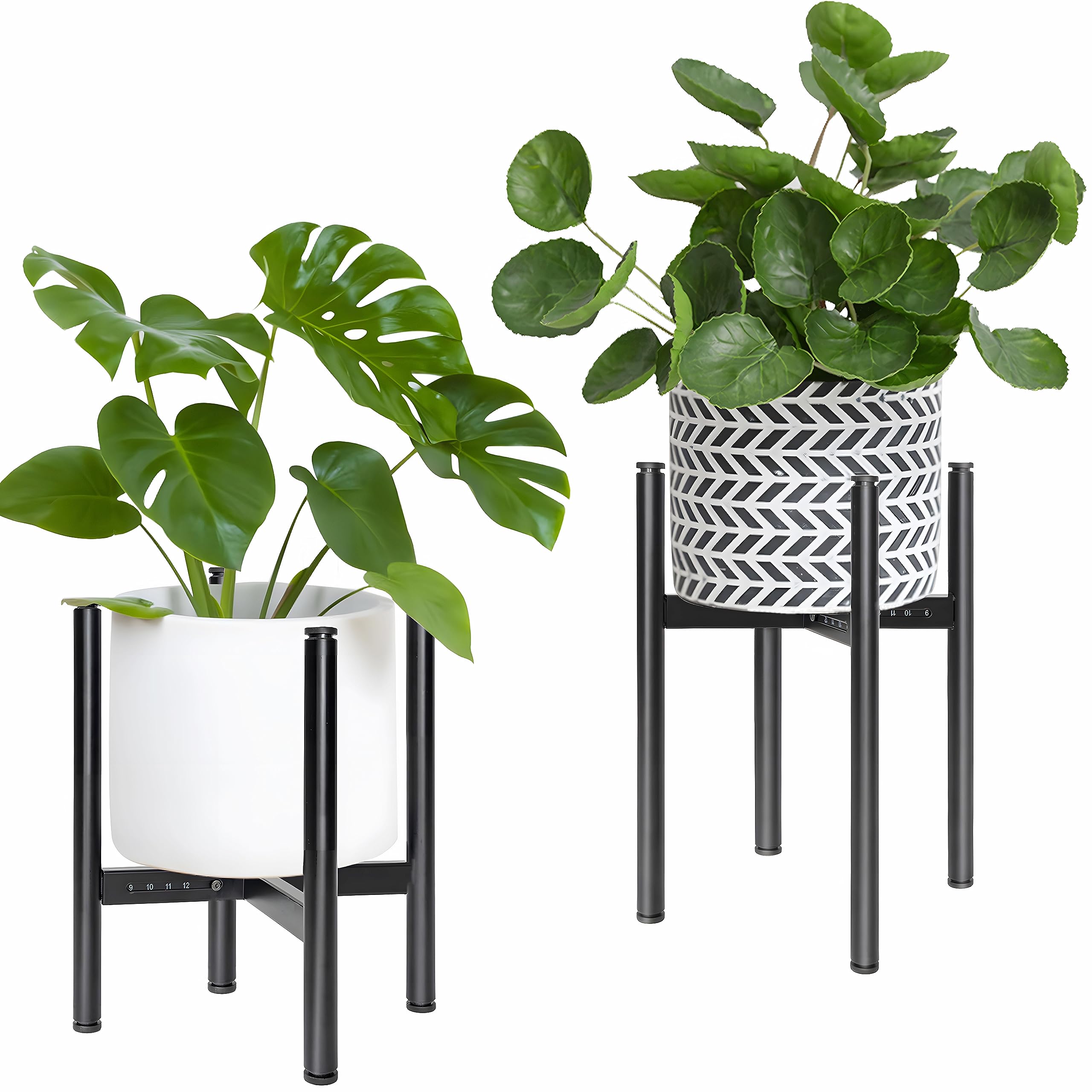 OUUTMEE Soporte para plantas de metal, soporte para plantas de hierro, soporte para macetas, soporte ajustable de metal, 25 cm a 36 cm, soporte ajustable de metal, diseño elegante