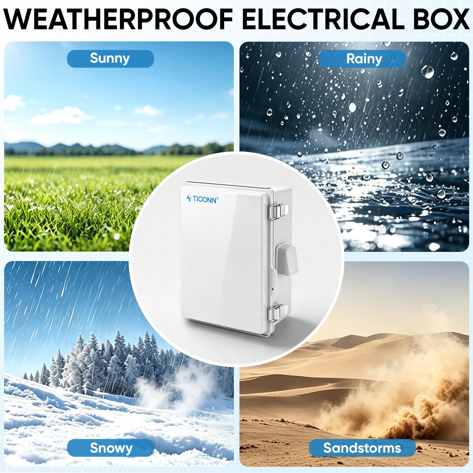 TICONN Outdoor Electrical Box with Ventilation Holes, IP65 Junction Box — Amazon image 8