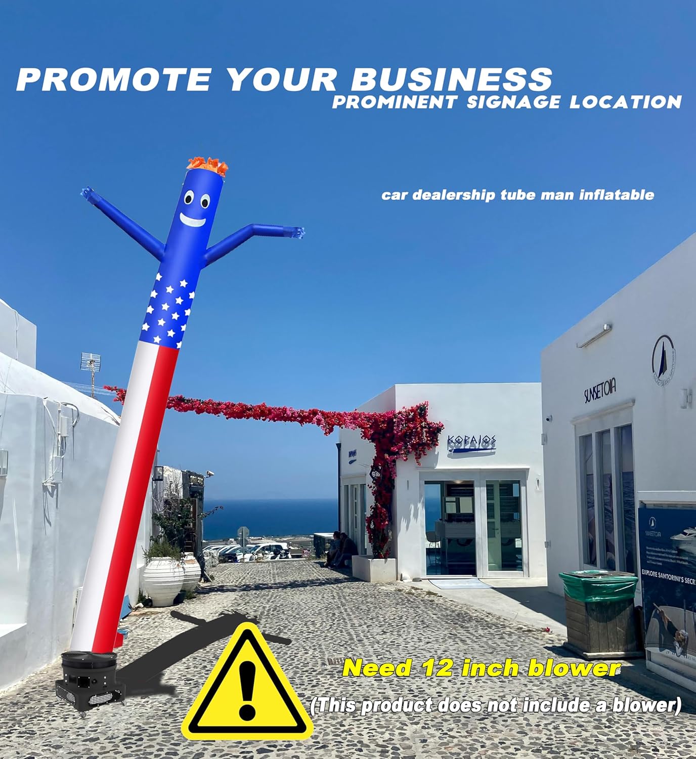 10 FT Inflatable Tube Man for 12''/30cm Blower (Blowers Not Included) Air Puppet Dancer Waving Sky Man for Mall Opening,Outdoor Advertising Tool,Business Promotion (Green (Blower Not Included))