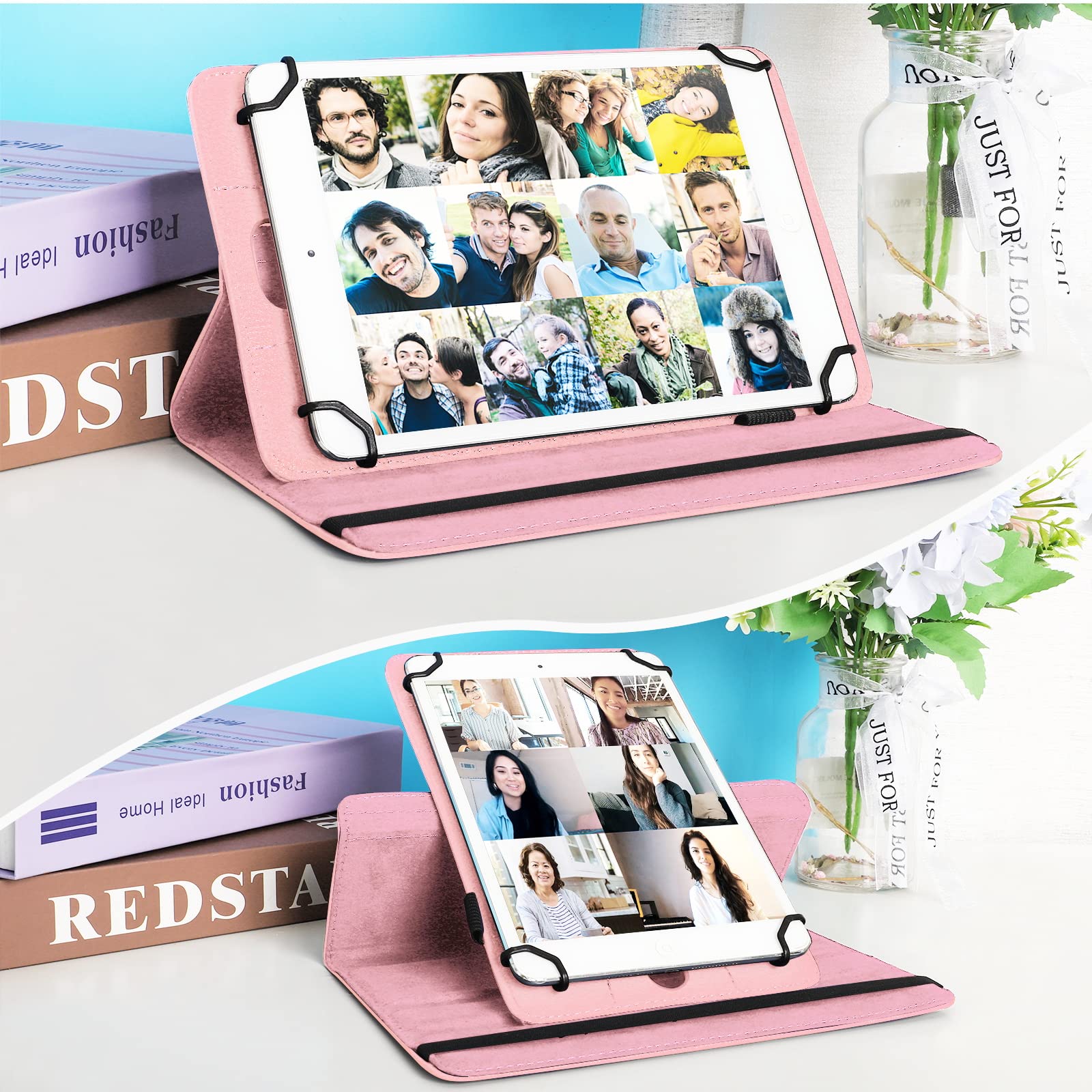 Fire 7 Tablet Case 2019 Release Faux Leather Stand Case Cover For Amazon Fire 7/HD 8/HD 10/Plus Tablets - With Pen Holder Fire HD 10 Tablet Case 11th Generation