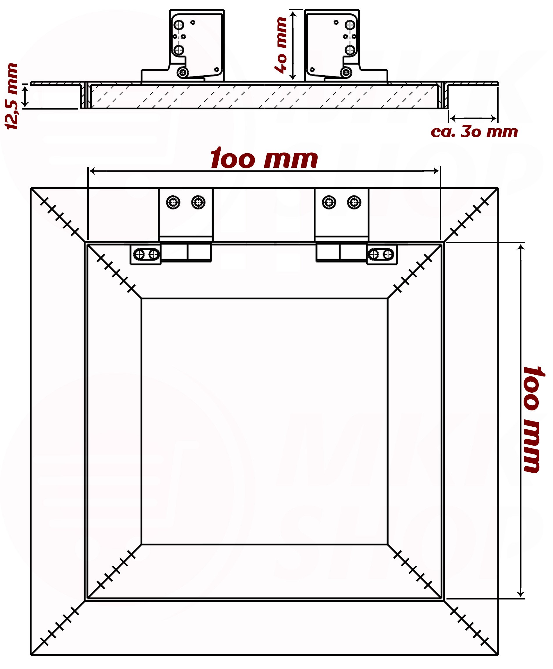 GK-Einlage 100 x 100 mm Gipskarton 12,5 mm KRAL35 Revisionstür Revision Wartungstür 10 x 10 cm Wartung Reinigungsklappe Wartungsöffnung mit Aluminium-Rahmen Feuchtraumgeeignet grün Trockenbau