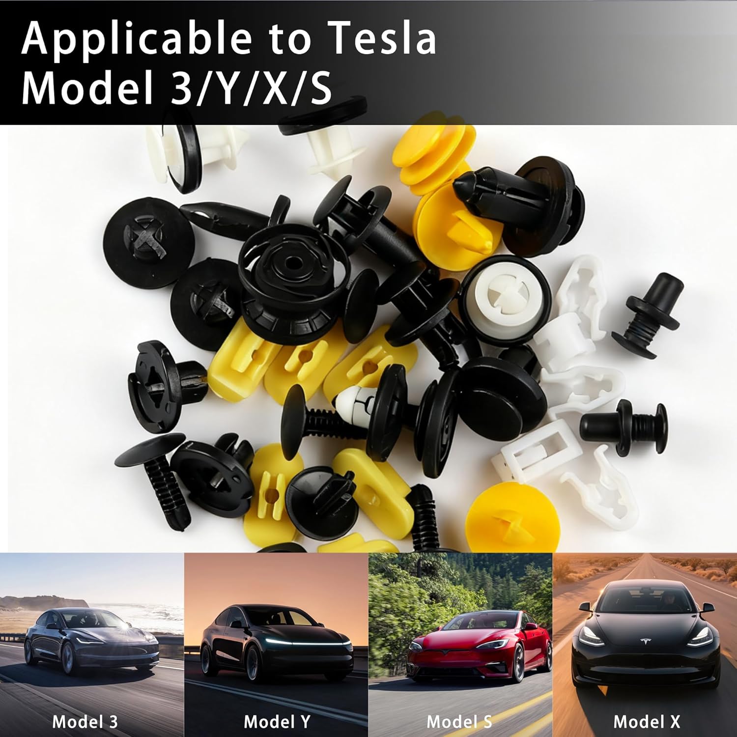 Retainer Clips & Rivets Set – 20 Sizes for Tesla Clips Bumper Fender Body Clips for Tesla Model 3 Y S X Cybertruck–Comes with 6 Common Tools OEM Original Factory Standard Quality