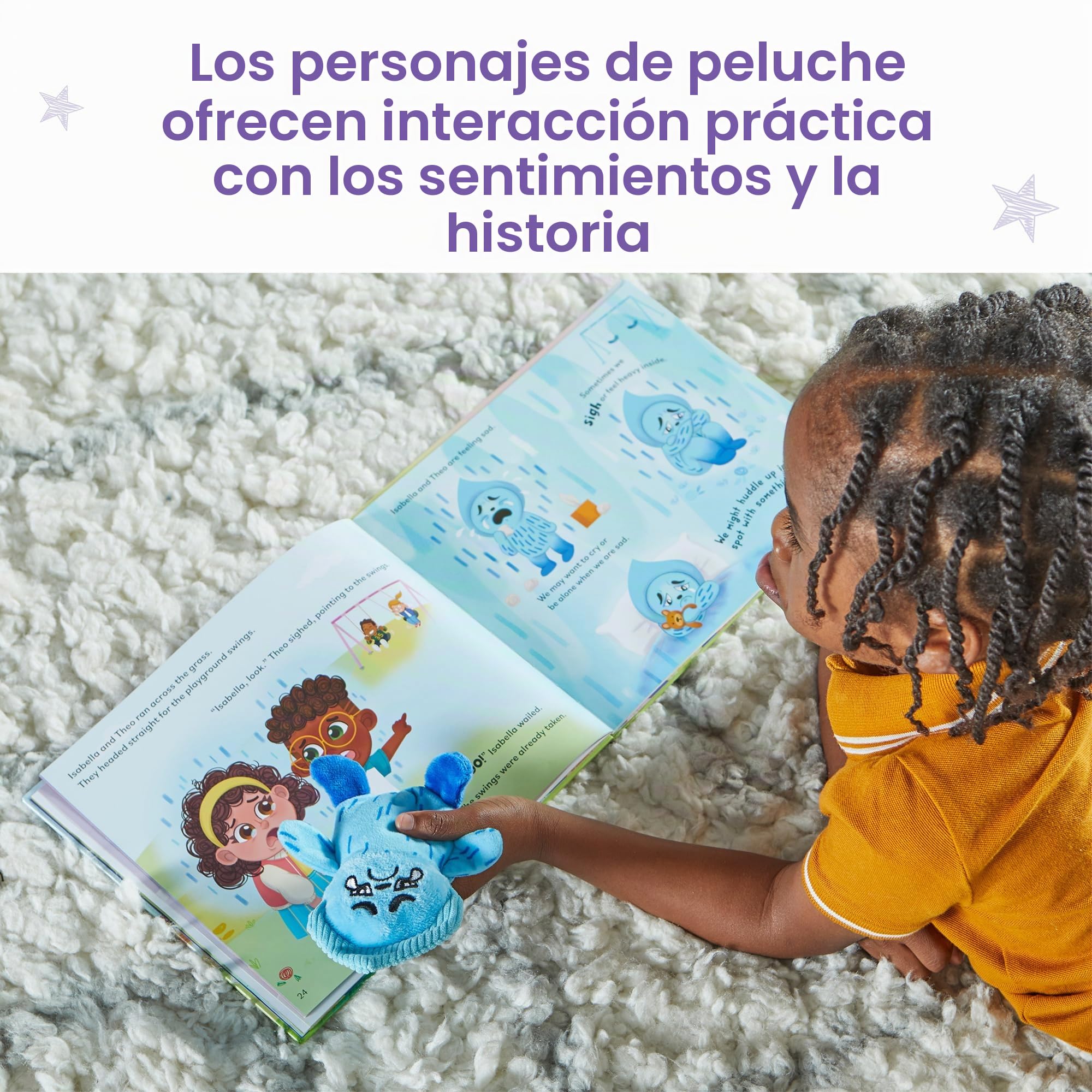 Learning Resources Resources-96317, Juego Meet The Feelings Family, Libros para niños de 3 años, Incluye 5 Juguetes Blandos Que representan emociones, Multicolor (96317)