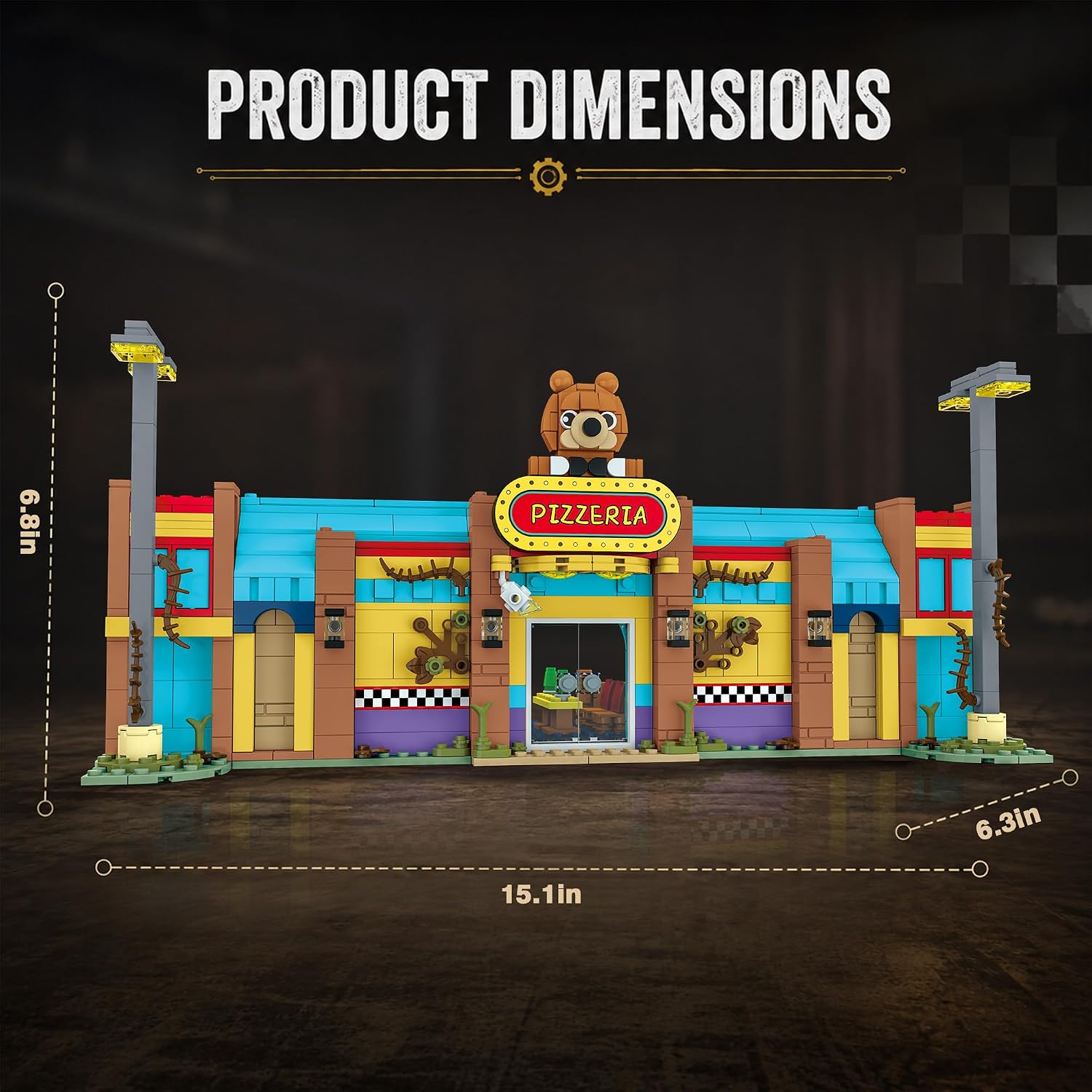Pizzeria Building Blocks Set Horror Toy for Security Room Classic Game Fans image 3