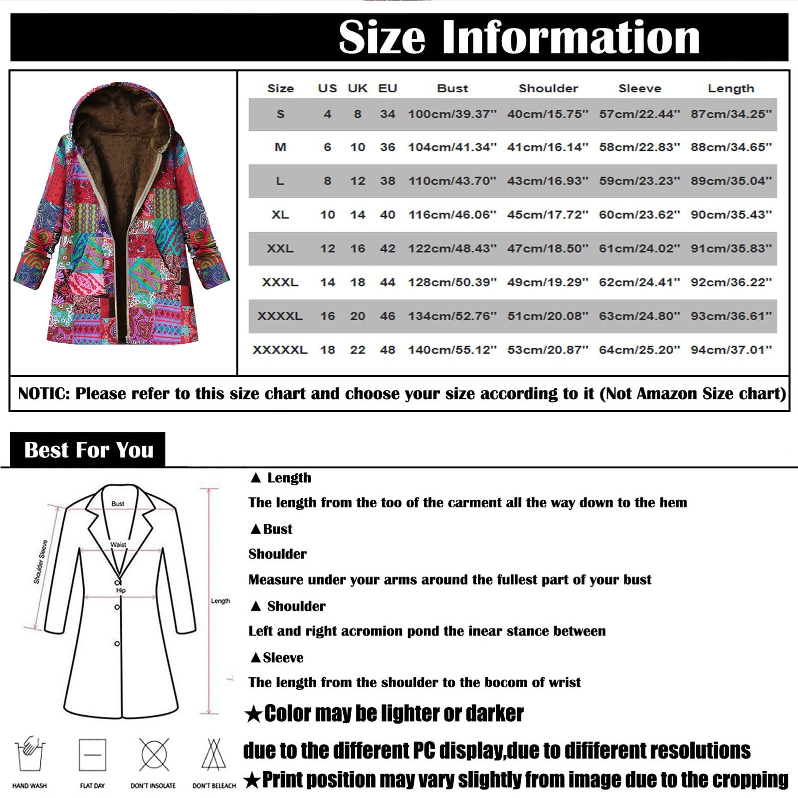Wintermantel Damen Warm Gefüttert Winterjacke Damen Flauschig Daunenmantel Damen Mit Kapuze Daunenjacke Frauen Dicke Mantel Damen Winter Fleecejacke Vintage Kuscheljacke Zipper Wollmantel