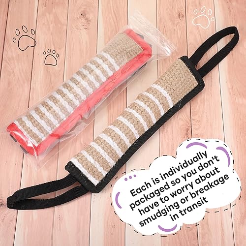 Miniatura 4 de Amylove 2 piezas de juguete de tira y afloja, almohada de lucha con 2 asas de yute resistente para perros pequeños, medianos y grandes, almohada de