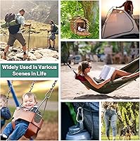 Vista 6 de Pixel Panda Accesorios de fitness, 3.1 pulgadas de carga de mosquetón de 800 libras, paquete de 4 y 2 accesorios de cable de mango D