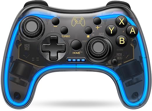 Switch Controller Compatible with Switch/Lite/OLED Controller, Switch Pro Controller With RGB Breathing LED, Switch Controllers Remote Supports Multi-Platform&App with Turbo, Wake-up Function