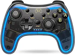 Controladores de switch sem fio compatíveis com controle OLED Nintendo Switch/Switch Lite/Switch, controle Switch Pro suporta multiplataforma com turbo, ativação e LED de respiração RGB