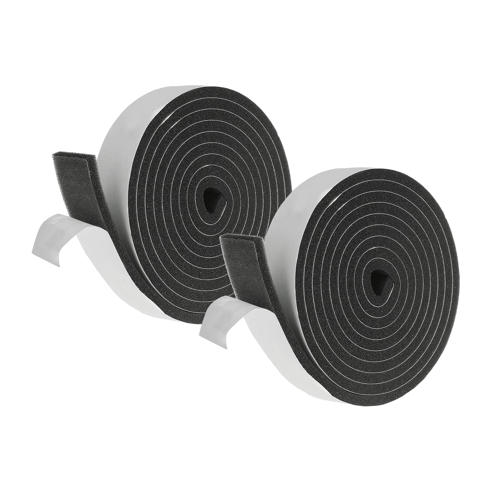 sourcing map Weather Stripping Door Seal, 2 Rolls 25mm x 5mm Adhesive Foam Tape Seal Soundproof Insulation Strips for Door Frame Window Gaps (13 Feet Total, 6.5 Feet/Roll)