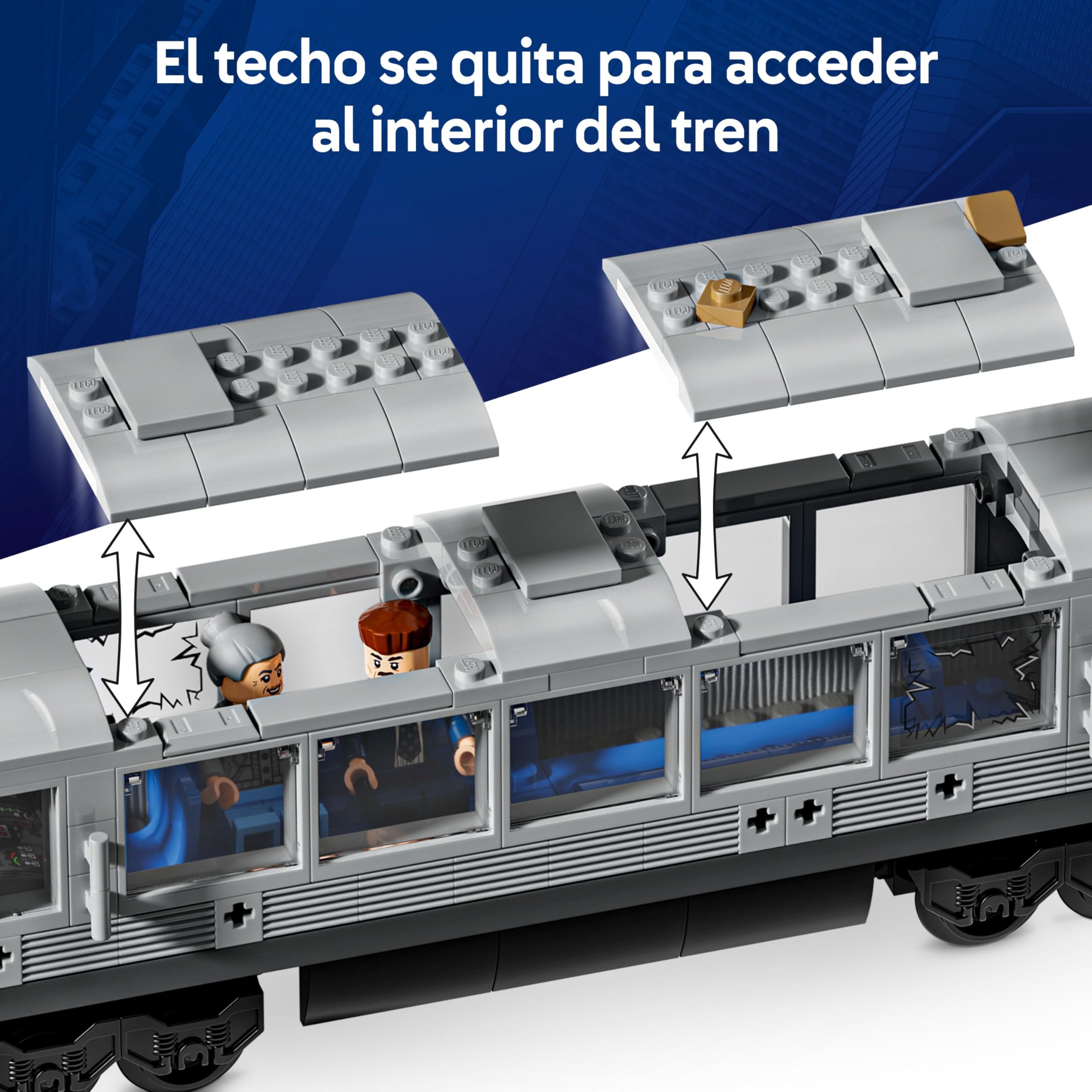 LEGO ǀ Marvel Spider-Man vs. Doc Ock: Escena del Tren Subterráneo - Juguete de Superhéroes con 4 Minifiguras - Regalo Coleccionable para Niños de 9+ Años Fans de Las Películas 76321