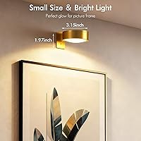 Vista 6 de 3-Pack Picture Lights for Wall, Rechargeable Battery Operated Led Painting Light with Remote Dimmable ＆ Timer, 3 Lighting Modes Magnetic Art Display