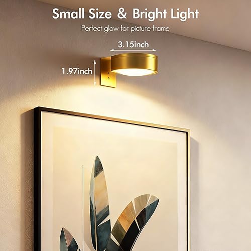 Miniatura 6 de Paquete de 3 luces de imagen para pared, luz LED recargable de pintura con control remoto regulable y temporizador, 3 modos de iluminación