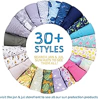 Vista 6 de JAN & JUL Grow-with-Me - Sombrero de sol para niños UPF 50+ de algodón para niños, con ala grande