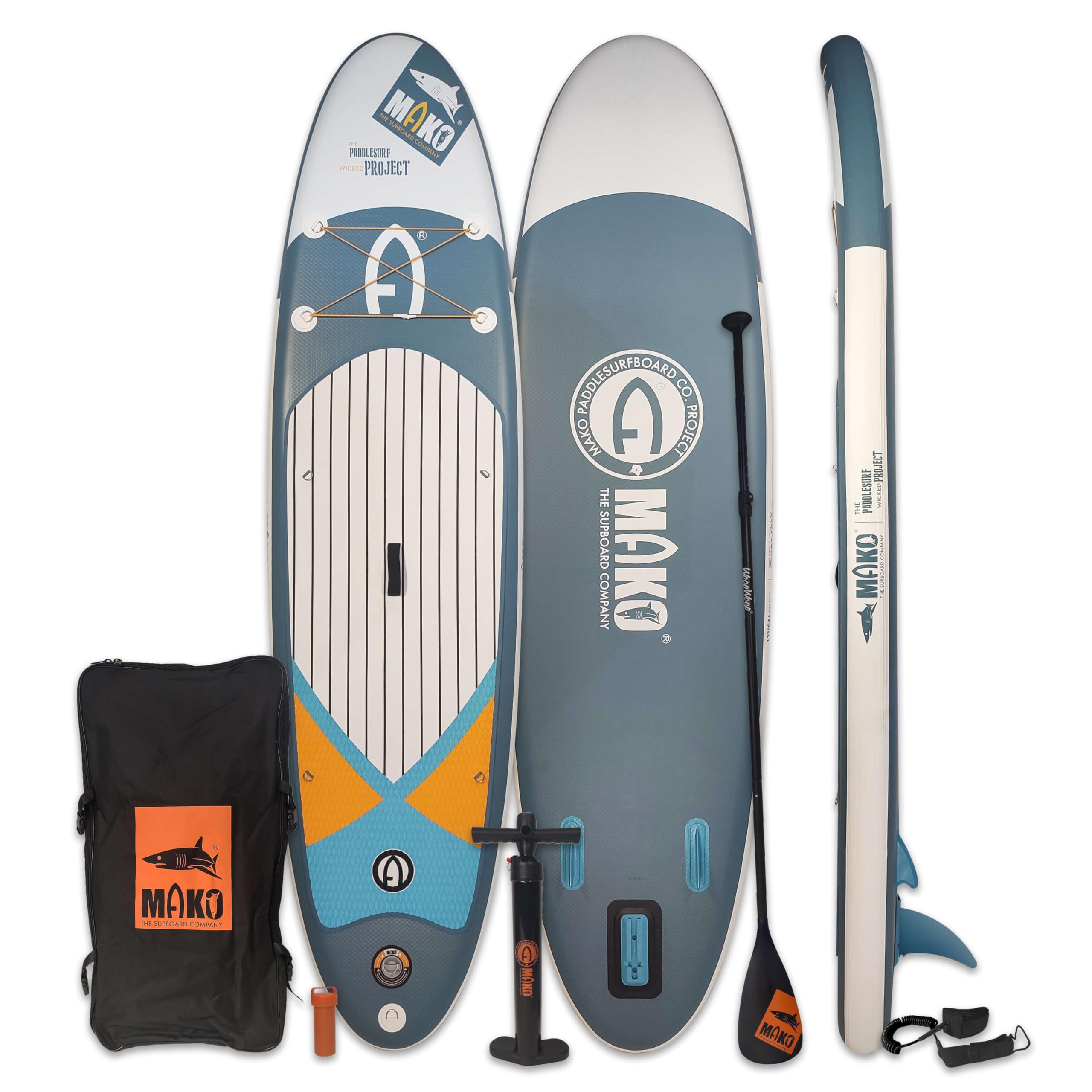 Tabla Paddle Surf Hinchable Mako 10´ Tabla PadelSurf Estable Resistente Tabla Hinchable de Paddle Surf con Accesorios Tabla PaddleSurf con Anillas Asiento Paddle Surf Iniciación