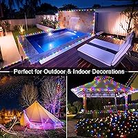 Vista 7 de Tira de luces para exteriores 262 pies 800 luces LED de Navidad para exteriores IP67 impermeables, enchufables, 8 modos, luces de hadas