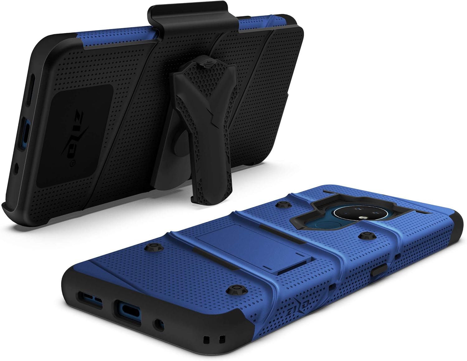 ZIZO Bolt Series for Nokia C5 Endi Case with Screen Protector Kickstand Holster Lanyard - Blue & Black