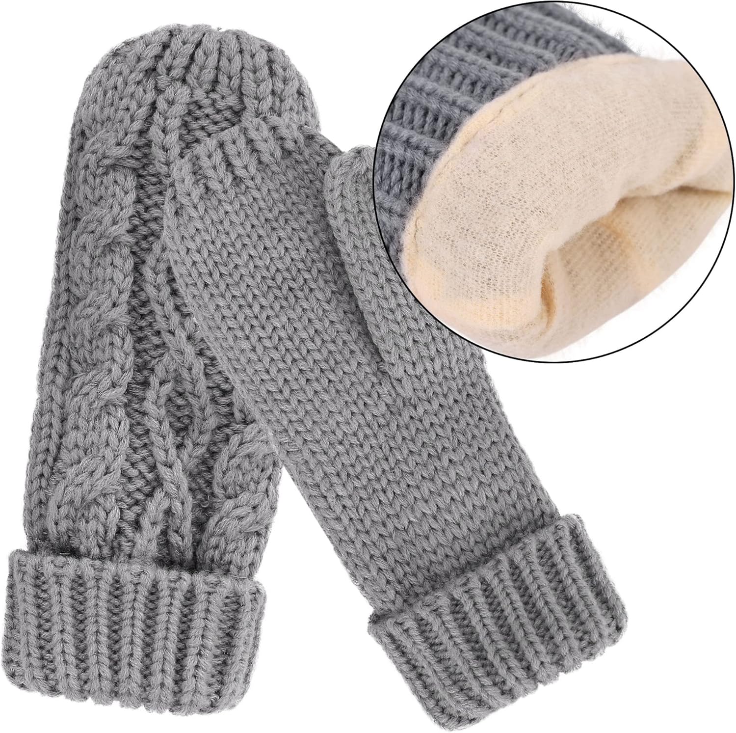 ANDORRA 3 in 1 Women Soft Warm Thick Cable Knitted Hat Scarf & Gloves Winter Set