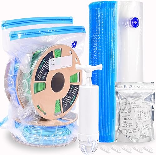 Miniatura 8 de OVV3D - Juego de 66 bolsas de almacenamiento de filamentos para impresora 3D, 30 bolsas selladas al vacío con 30 piezas de desecante, bomba