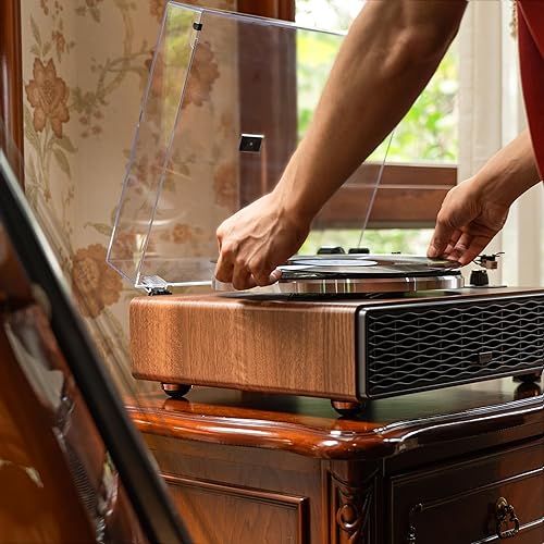 Miniatura 3 de Annesburg Tocadiscos de vinilo, tocadiscos Bluetooth con altavoces integrados para discos de vinilo, transmisión por correa de alta fidelidad 3345