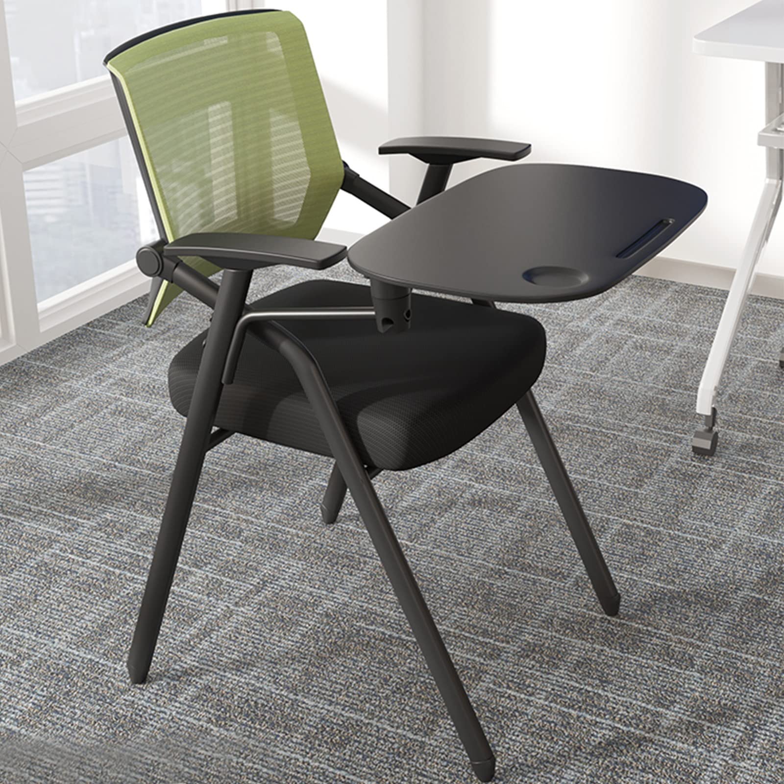 Chaise De Formation D'entreprise Avec Tableau De Table Chaise De Conférence Chaise Pliable Avec Tableau D'écriture Chaise De Bureau Peut Supporter 150 Kg (Color : Green, S : 49x57x86cm)