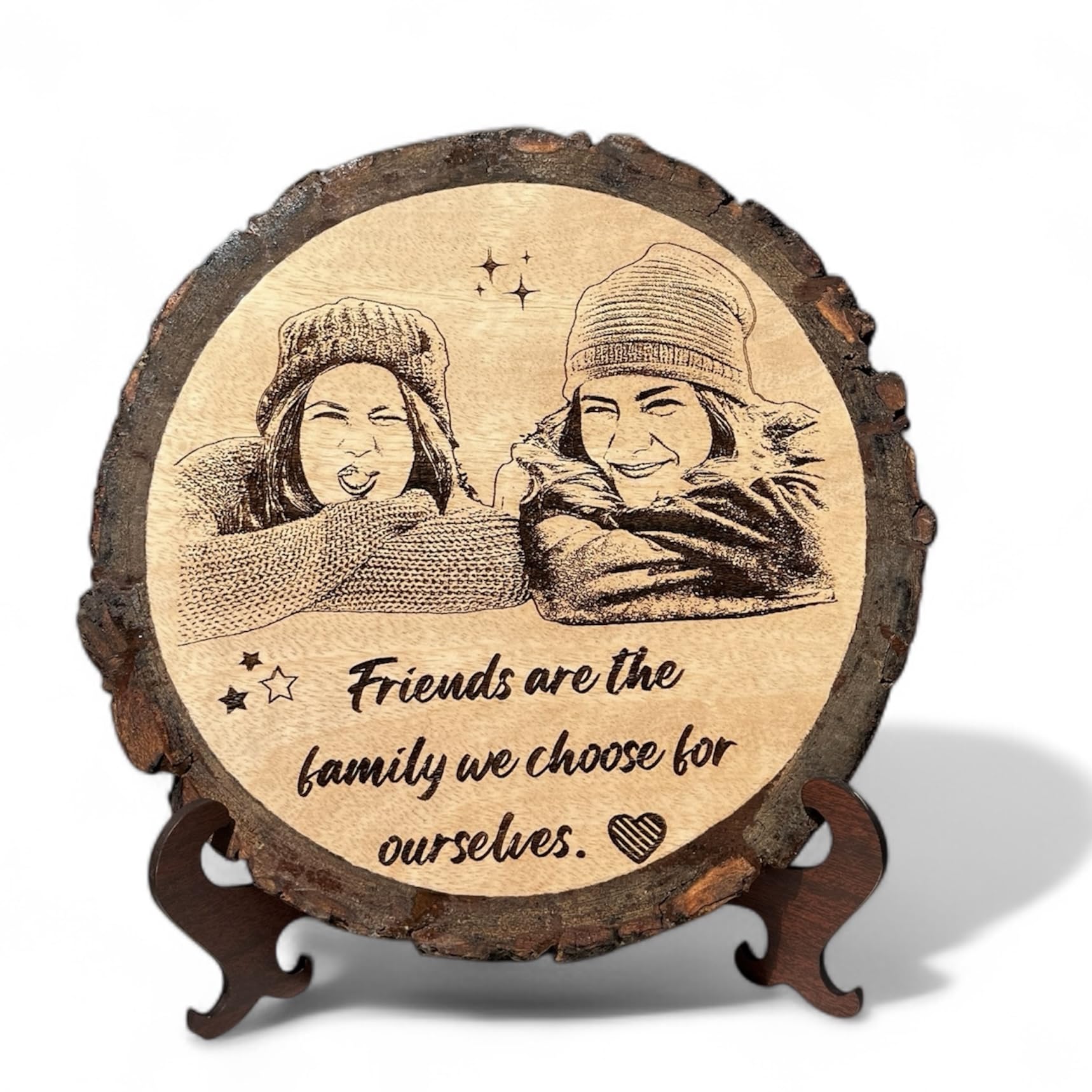 GIFTS HOUSE Personalized Round Wooden Photo Frame | Customized with Photo & Caption for Home Decor | Perfect for Special Occasions Like Weddings, Anniversaries, Birthdays, and Celebrating Special Memories (Brown, Round 6-7 Inch)-image-40