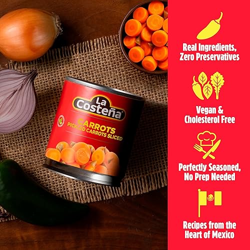 Miniatura 4 de La Costeña Zanahorias en escabeche, lata de 14.1 onzas (paquete de 12)