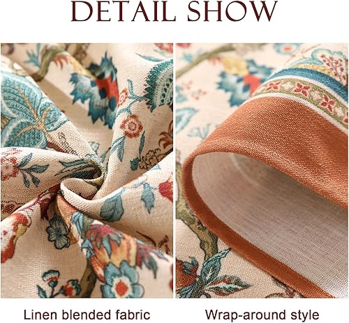 Miniatura 6 de bilin gaier Mantel rectangular de lino con diseño floral, grueso y duradero, para cocina, comedor, vacaciones, fiesta, mesa auxiliar, 55 x 87