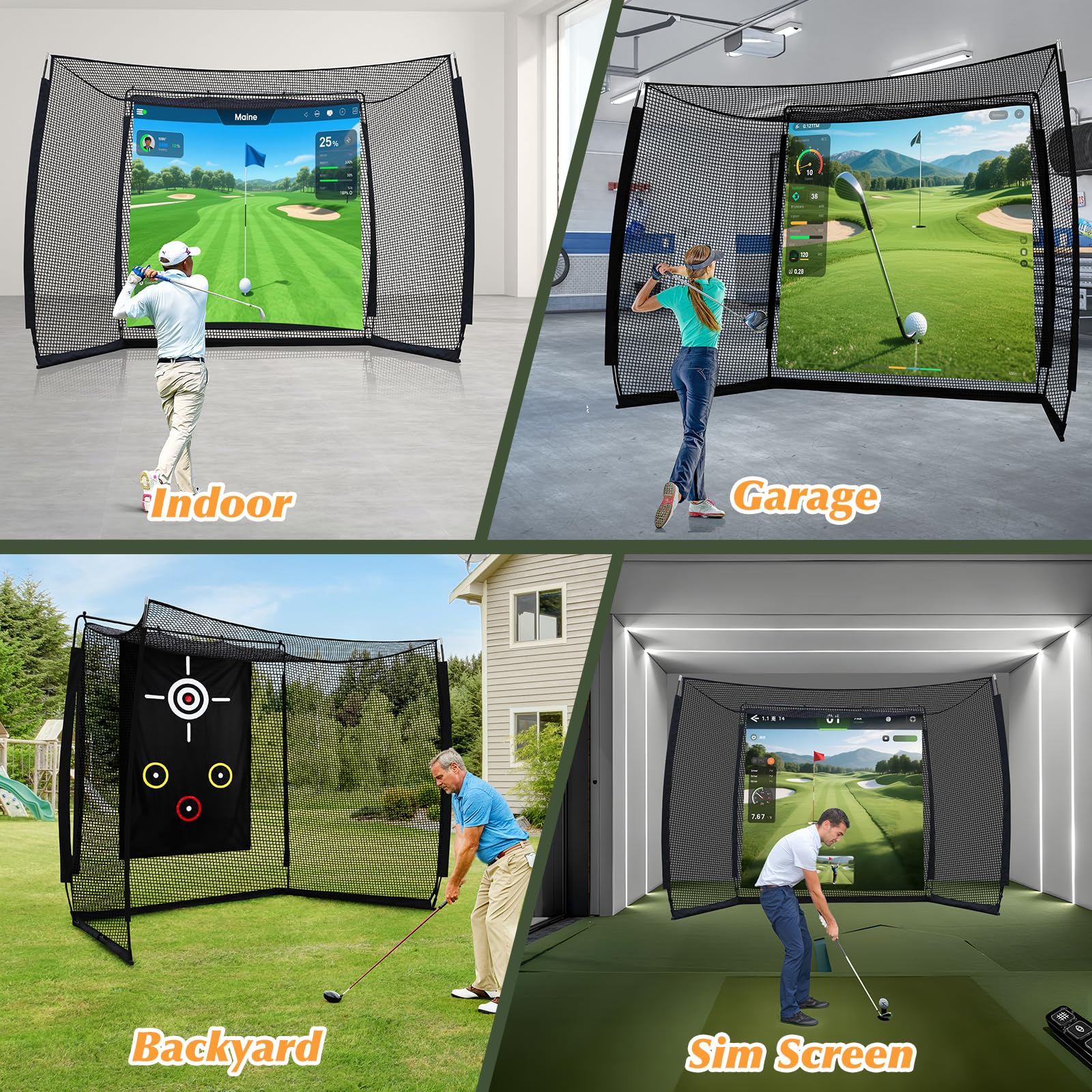 Red portátil de práctica para Golf，Red de Práctica para Golf, Juego de Red de Golf por al Aire Libre de Golf Interior