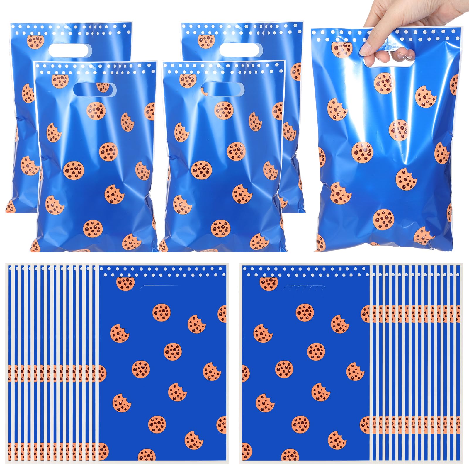 Eccliy 30 Pcs Birthday Party Favors Bags Cartoon Candy Gift Bags for Theme Party Decorations Goodie Supplies(Cookie) — image 1