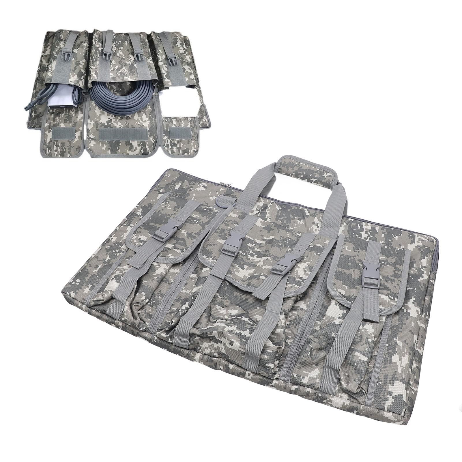 Asixxsix Borsa organizer per accessori elettronici, design 3 in 1: custodia antiurto, custodia impermeabile per cavi, organizer con tracolla regolabile per caricabatterie