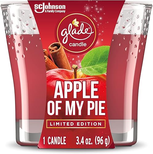 Glade Tarro de velas, ambientador, manzana de mi pastel, 3.4 onzas