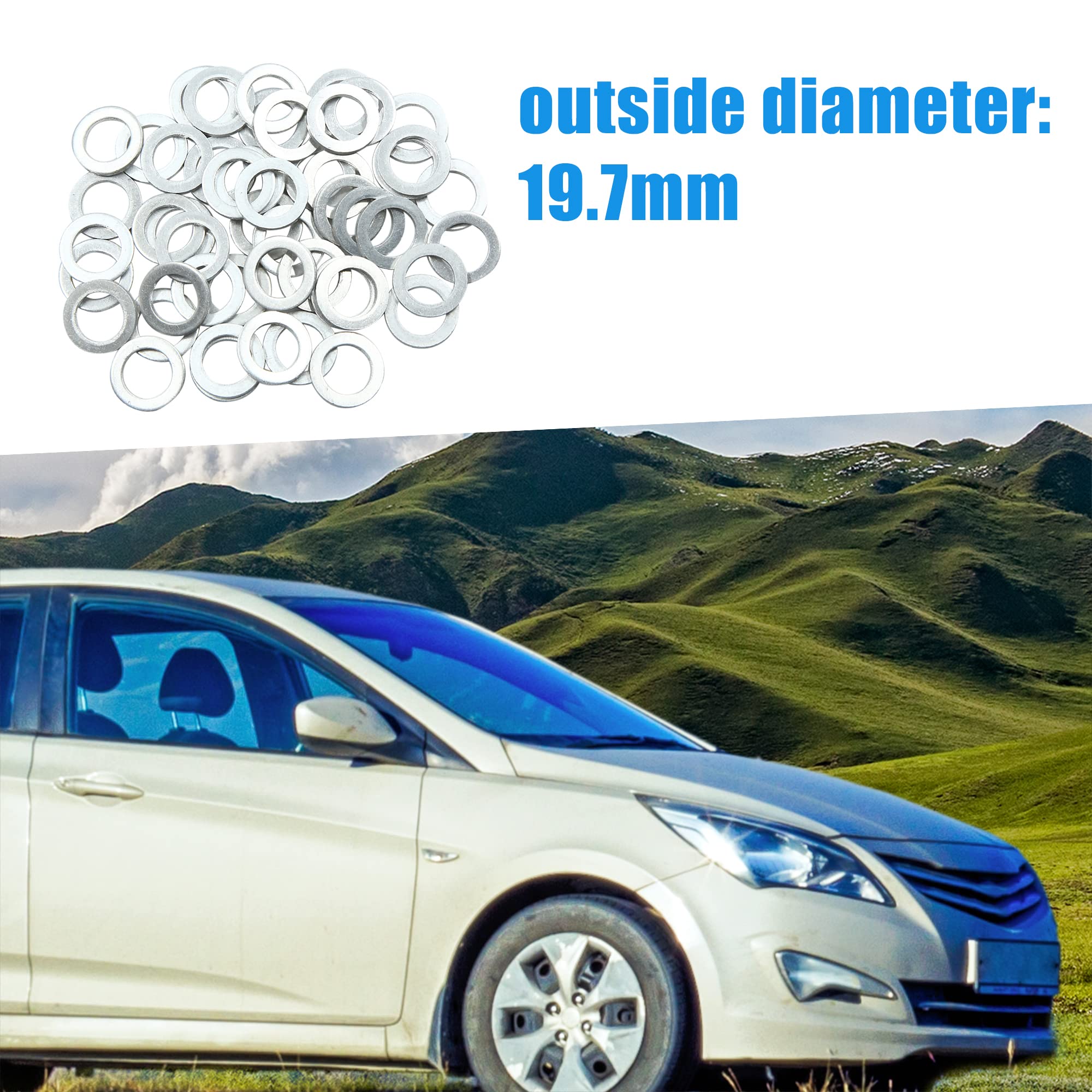 Rondelles D'Écrasement Pour Bouchon De Vidange - Lot De 50 - 12mm Intérieur / 19.7mm Extérieur
