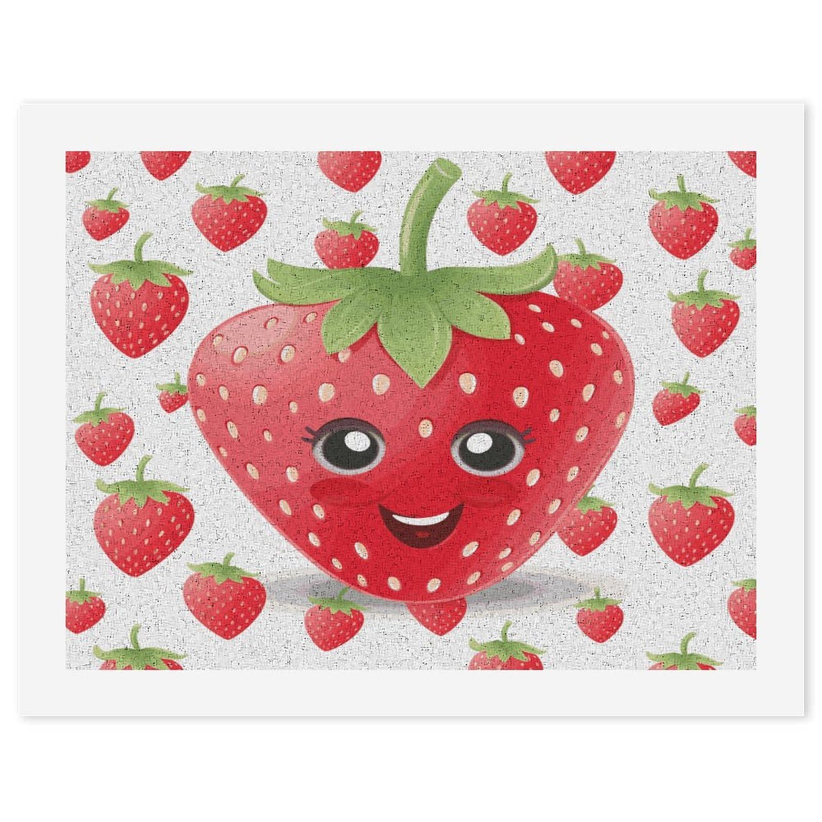 MUSM DIY Digital Painting Strawberry Paint by Numbers Kit for Adults Canvas Digital Oil Painting Kit for Beginners Easy Paintings by Numbers for Home Wall Decoration