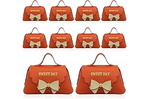 Topoloar Orange Leather Gift Boxes, 10-Pack of 5x3.5 inch Reusable Favor Boxes with Bowknot