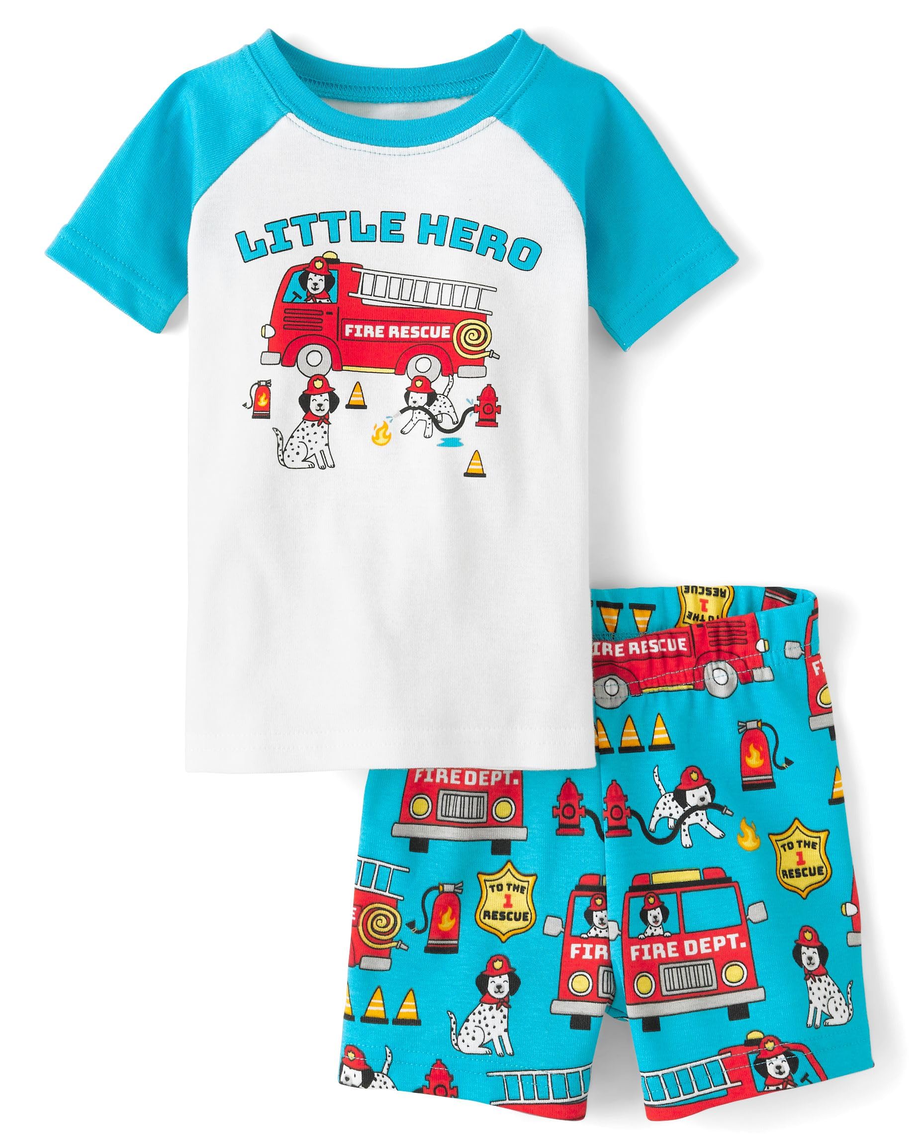 The Childrens Place Baby Boys And Newborn Snug Fit 100 Cotton Short Sleeve Top and Shorts 2 Piece