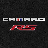 Vista 3 de Lloyd Mats Alfombrillas de Suelo Alfombradas a Medida Revestimientos de Suelo de Lujo Premium para Chevy Camaro 2016-ON (Carbón, 4PC - Tricolor RS)
