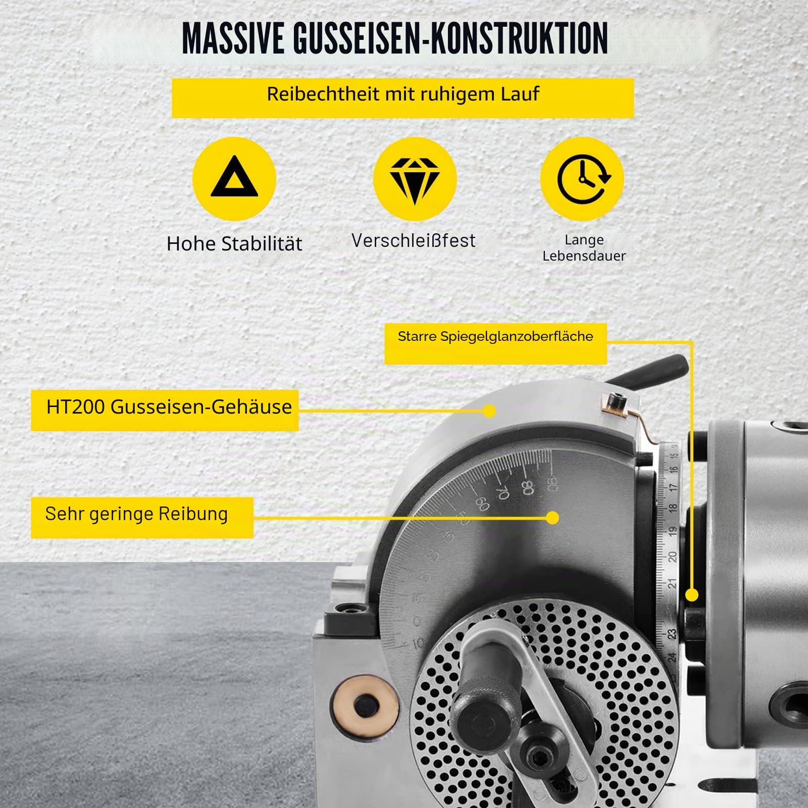 VEVOR Teilungskopf Indexierplatte BS-0, Trennplatte aus Gusseisen, Teilungskopf, ideal für vertikale/horizontale Fräsmaschinen, Drehtische, kreisförmige Schneid- und Bohrarbeiten