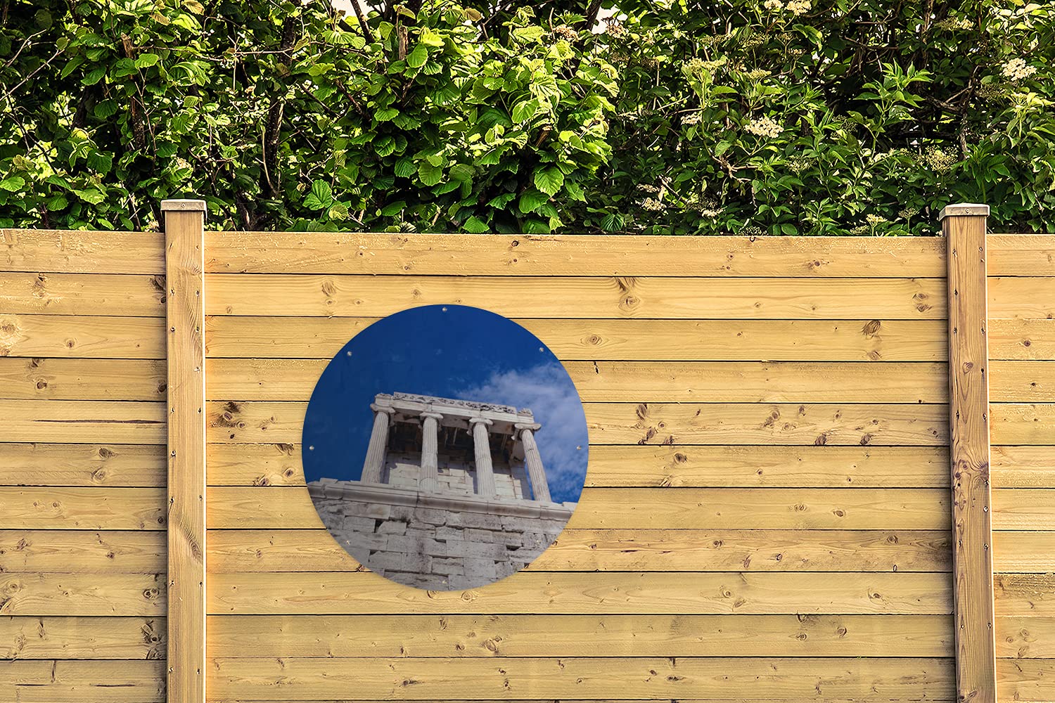 Círculo de jardín Templo de Nikè desde abajo - 90x90 cm - Cartel de jardín