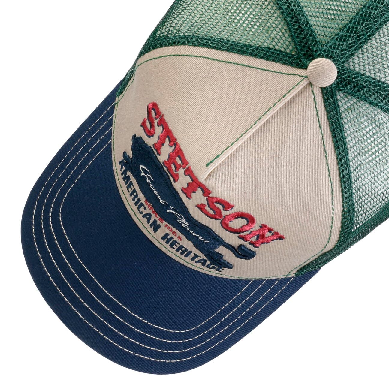 Stetson CHAPEAUSHOP The Plains Berretto da Baseball Visiere Curbee Snapback Unisex per tutte le stagioni, verde, 60 cm
