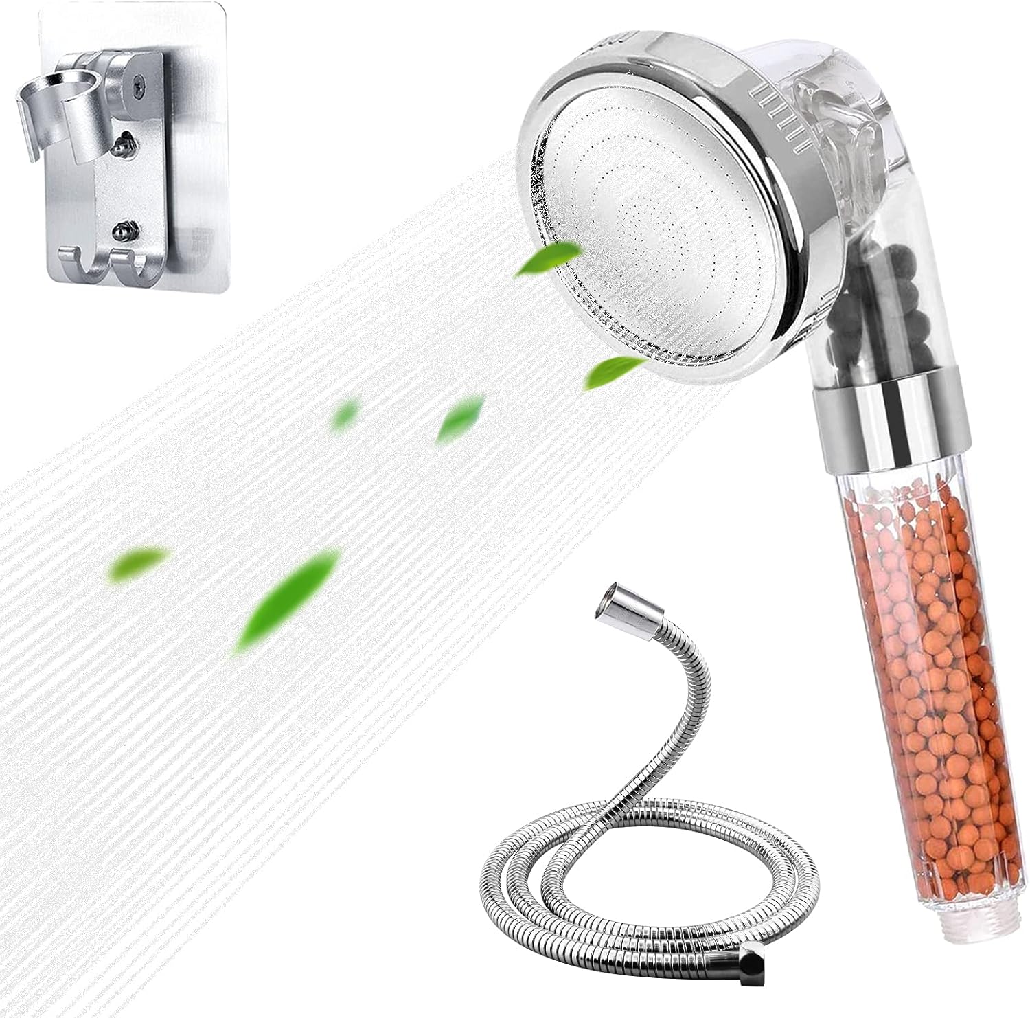 Hotoolme Ionic Shower Head and Hose Set Water Filter High Pressure