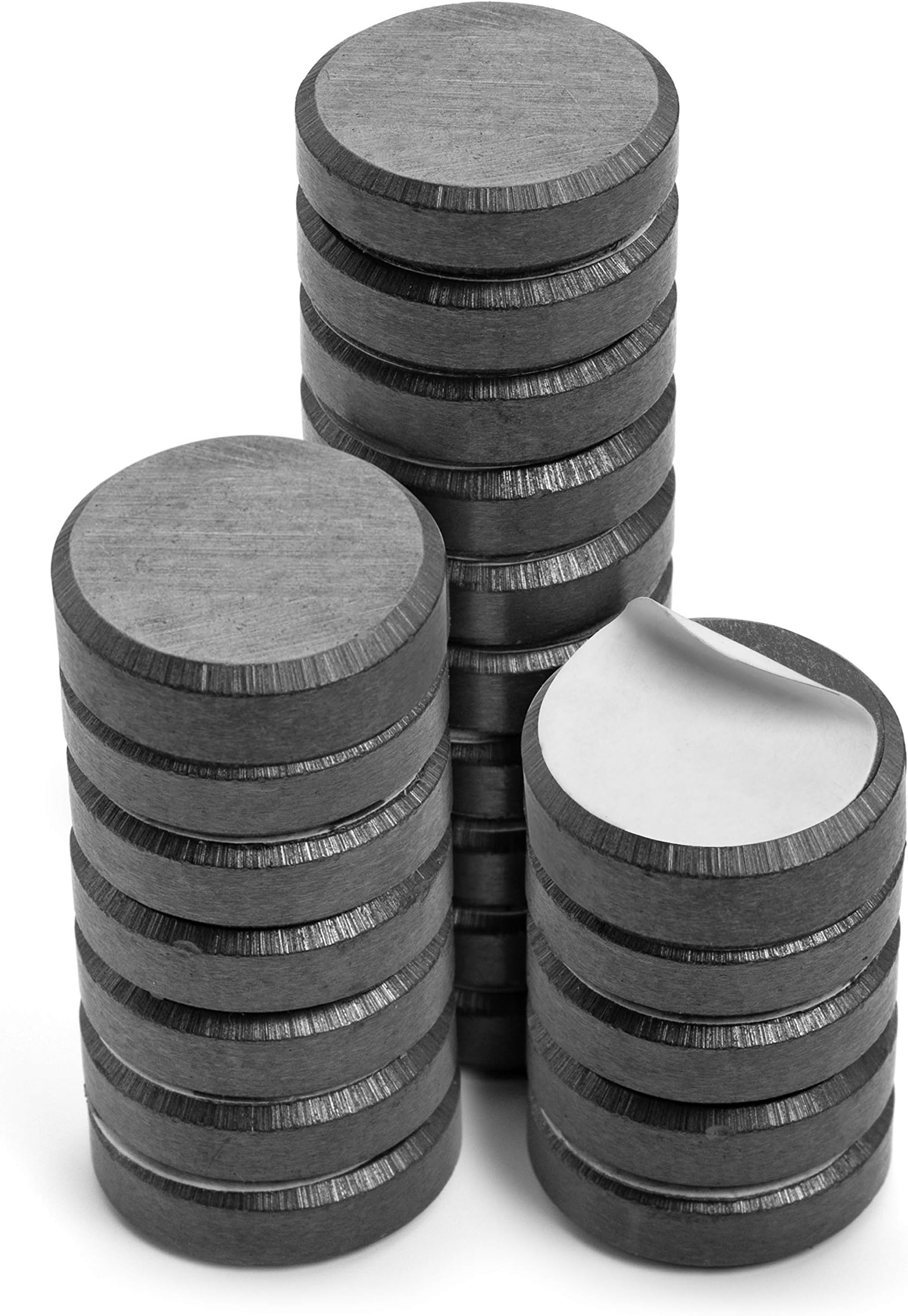 50 Pcs Small Round Magnets with Adhesive Backing | Strong Magnetic Sticky Circle Discs for Crafts, Fridge, Classroom, Industrial Use, 0.7" Wide 18mm Diameter