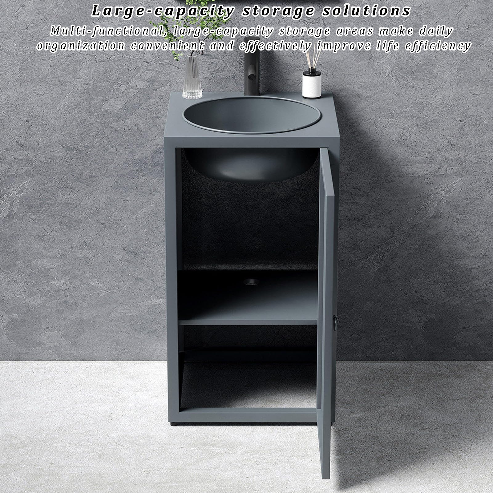 Freistehender Badezimmer-Waschtisch mit Waschbecken, moderner Allzweckschrank mit Stauraum, Handwaschstation für Loft, Café, Bar, Restaurant