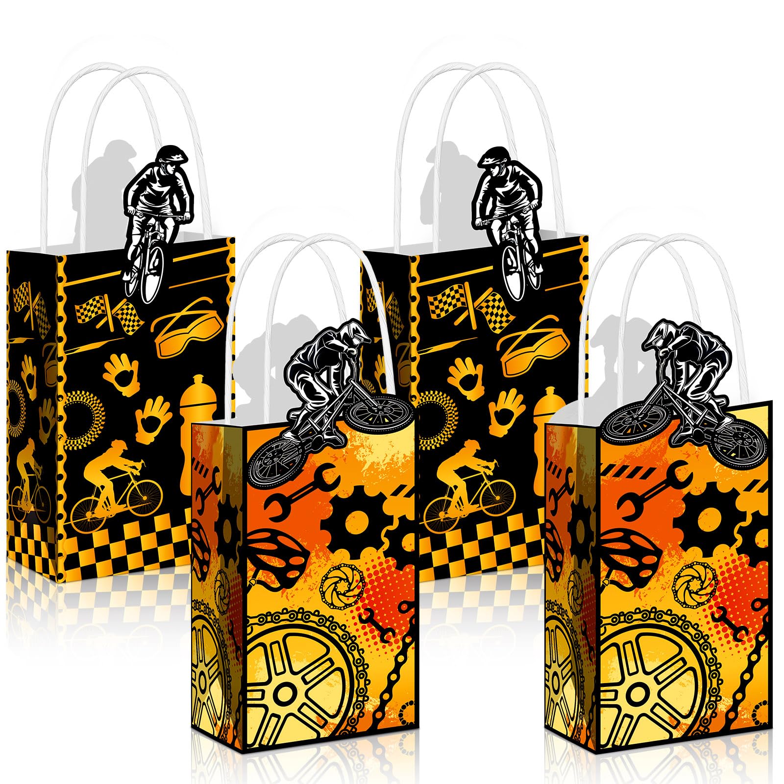 16 Pcs Dirt Bike Party Gift Bag Motocross Candy Goodie Favor Bag Motorcycle Birthday Decorations for Dirt Bike Theme Party Birthday Baby Shower Funny Games Party Supplies