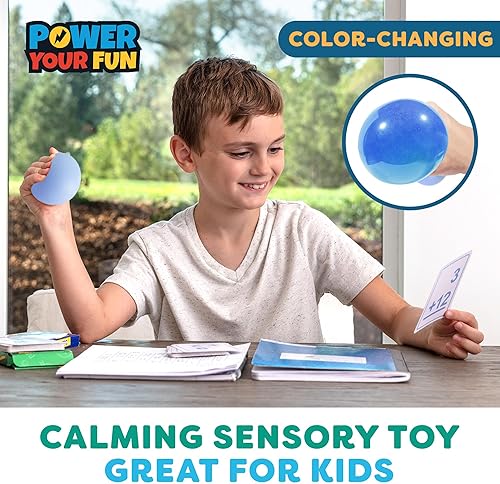 Miniatura 5 de Power Your Fun Arggh - Mini bolas antiestrés para adultos y niños, paquete de 3 pelotas estrujables para estrés, resistencia que cambian de color,