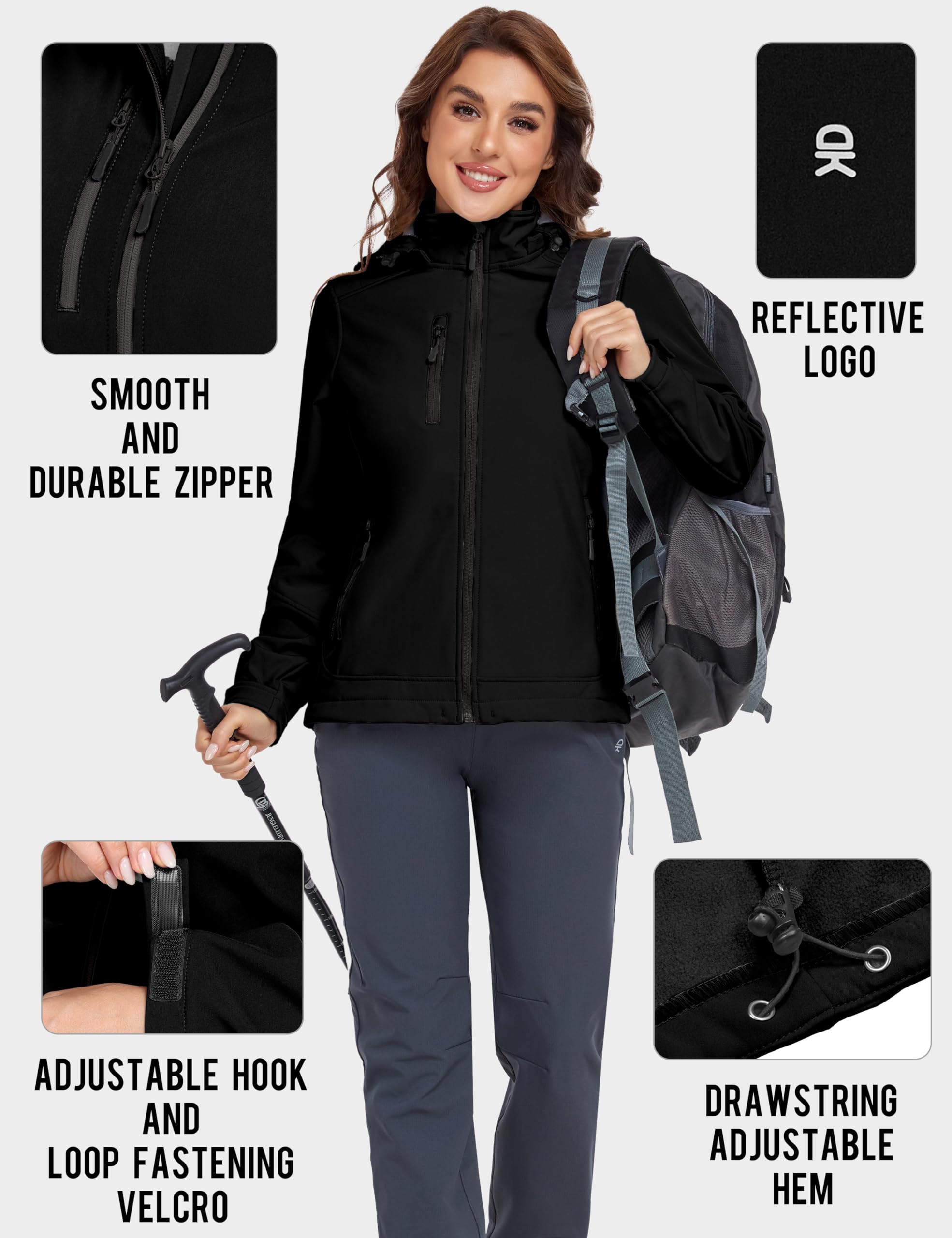 Little Donkey Andy レディース ソフトシェル スキージャケット Amazon.com: Little Donkey Andy Women's Lightweight Puffer