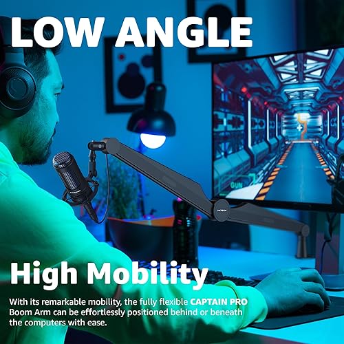 Miniatura 2 de IXTECH Brazo de micrófono con brazo de micrófono para Blue Yeti Shure Sm7b Hyperx QuadCast Rode At2020 y soporte de micrófono mejorado Fifine con